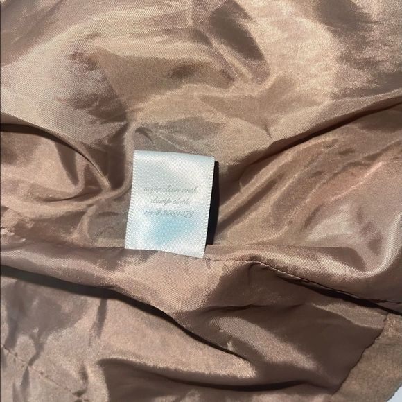 QUINN camel brown tan asymmetrical faux suede zip up jacket long sleeve medium - Picture 10 of 11